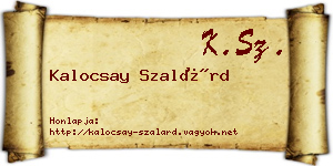 Kalocsay Szalárd névjegykártya